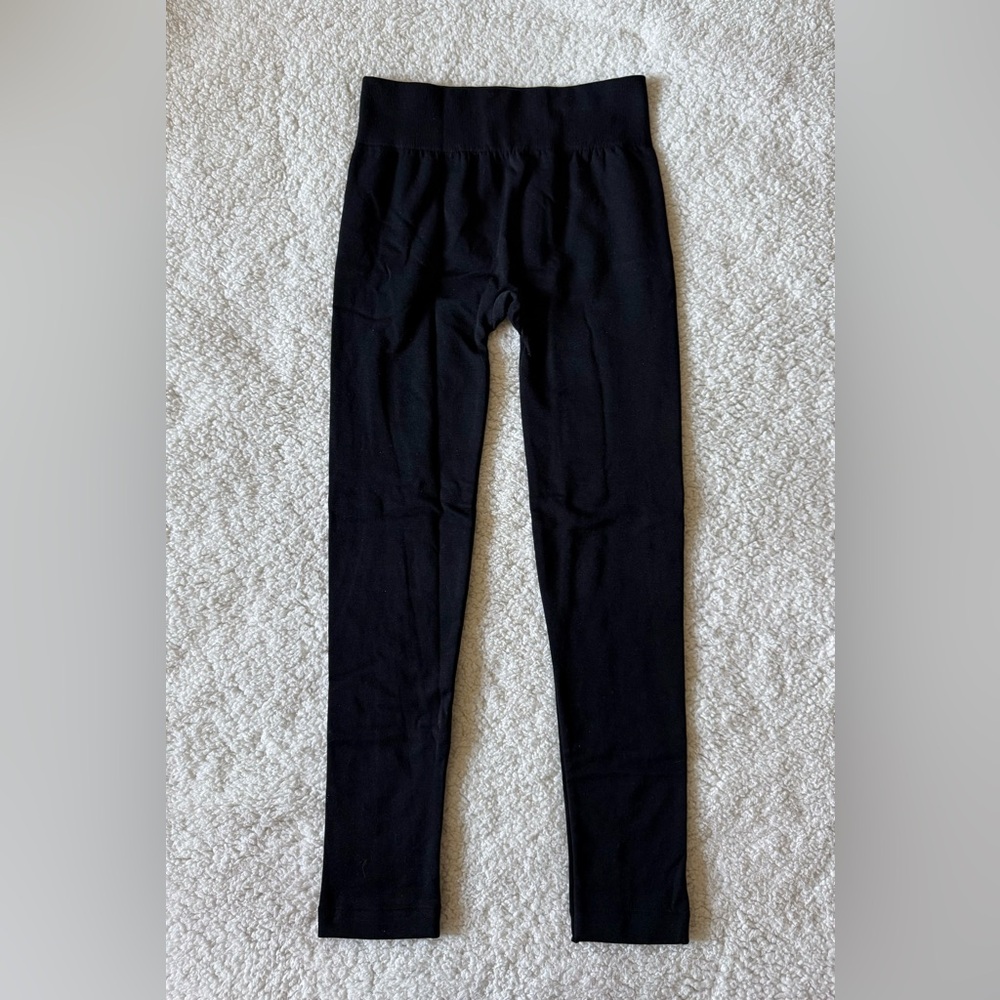 Lemon Women's Fleece Lined Leggings Black Size Medium New